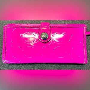 Pink patent leather wallet